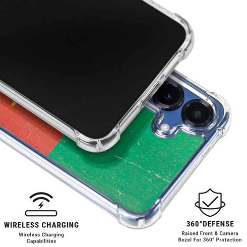 Cameroon Flag Distressed Galaxy S25 Clear Case
